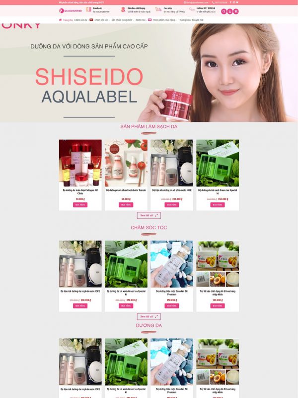 Theme Wordpress bán mỹ phẩm mẫu số 6