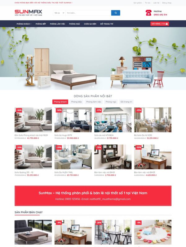 Theme wordpress nội thất đẹp mẫu số 6 - Giao diện web
